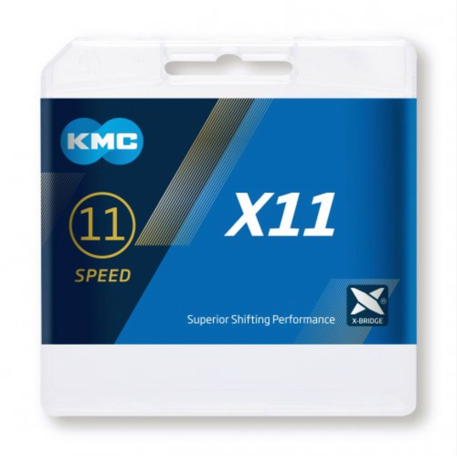 Cadena KMC 11V X11 1/2x11/128" 118L Negra Plateado