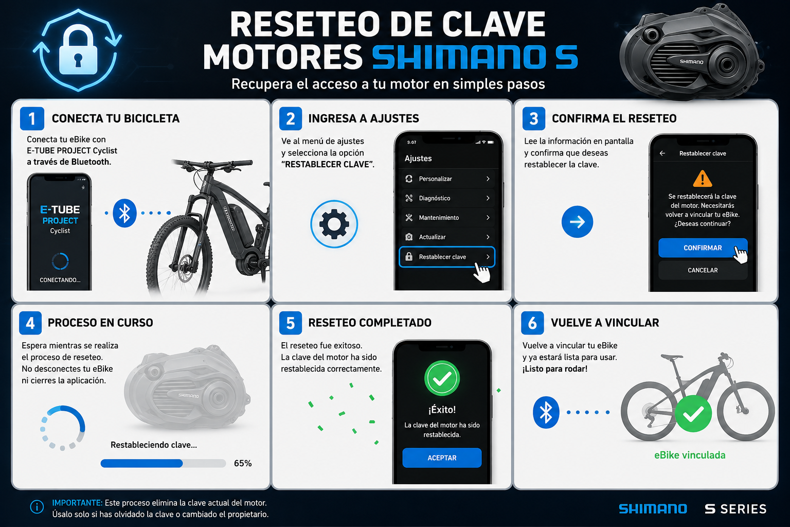 RESETEO DE CLAVE BLUETOOTH SHIMANO