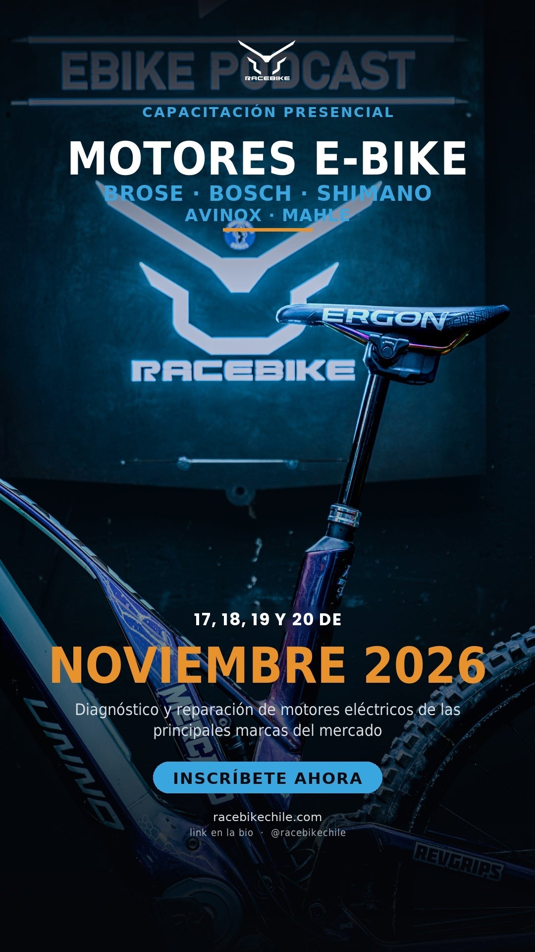Capacitacion Presencial EBIKE  -  BROSE / BOSCH / SHIMANO  by RaceBike 17, 18 , 19 y 20  de NOVIEMBRE  2026