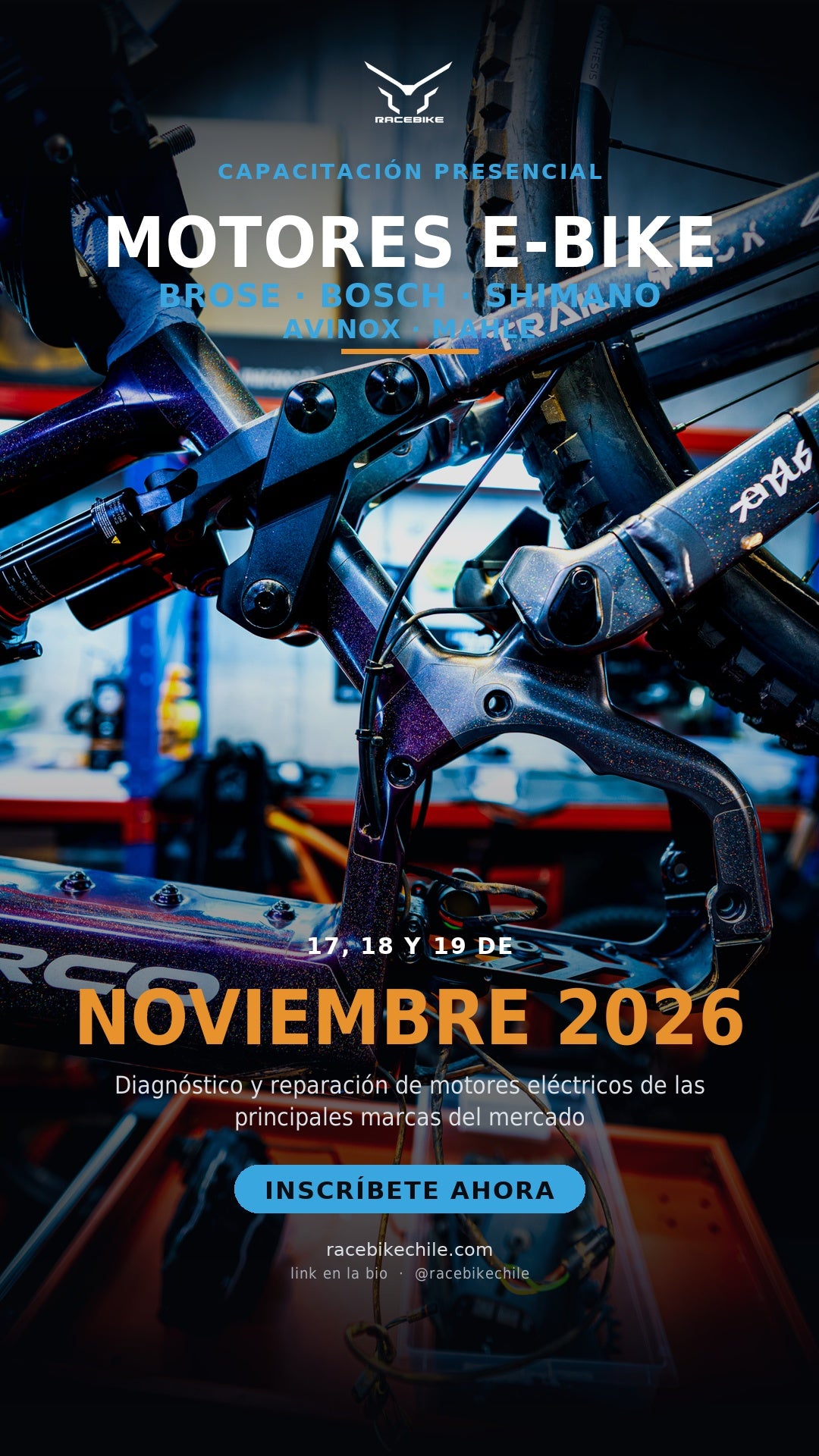 Capacitacion Presencial EBIKE  -  BROSE / BOSCH / SHIMANO  by RaceBike 17, 18 , 19 y 20  de NOVIEMBRE  2026