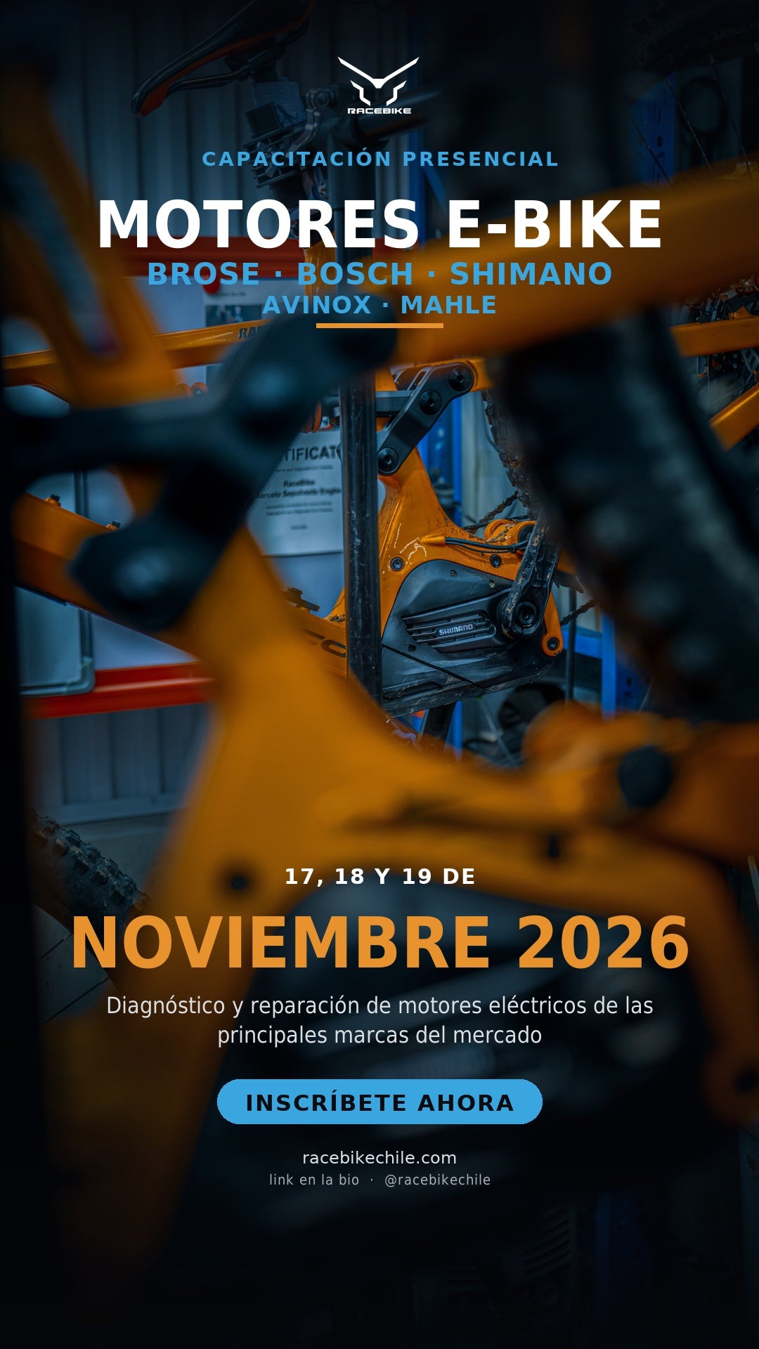 Capacitacion Presencial EBIKE  -  BROSE / BOSCH / SHIMANO  by RaceBike 17, 18 , 19 y 20  de NOVIEMBRE  2026